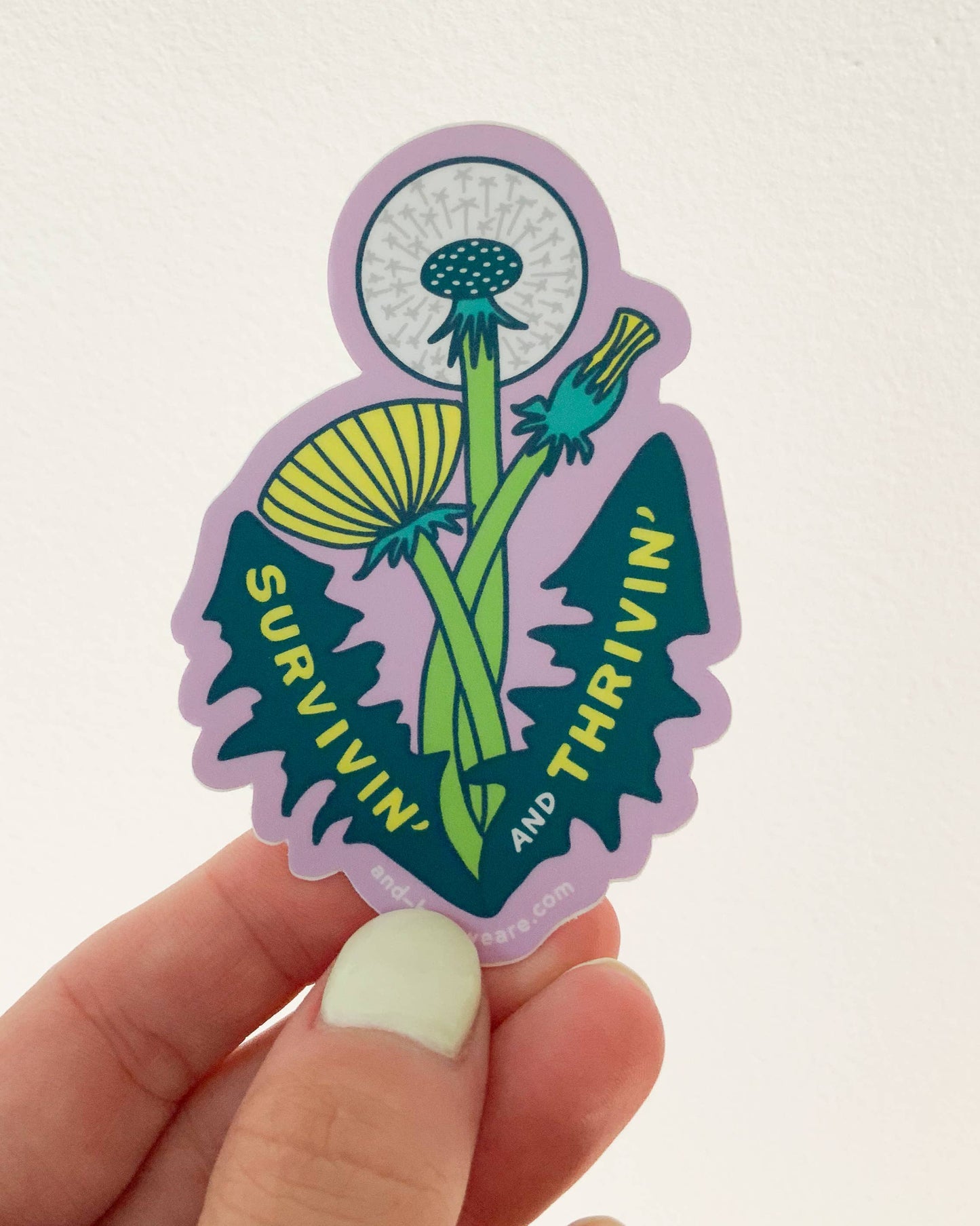 Vinyl Sticker; Dandelion Encouragement (Nature Lover Gift)