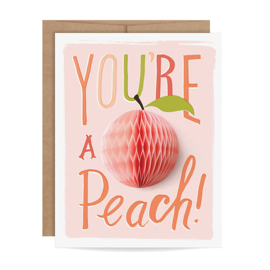 Greeting Card; You're A Peach - (Pop-up Card: Thank You/Friendship)