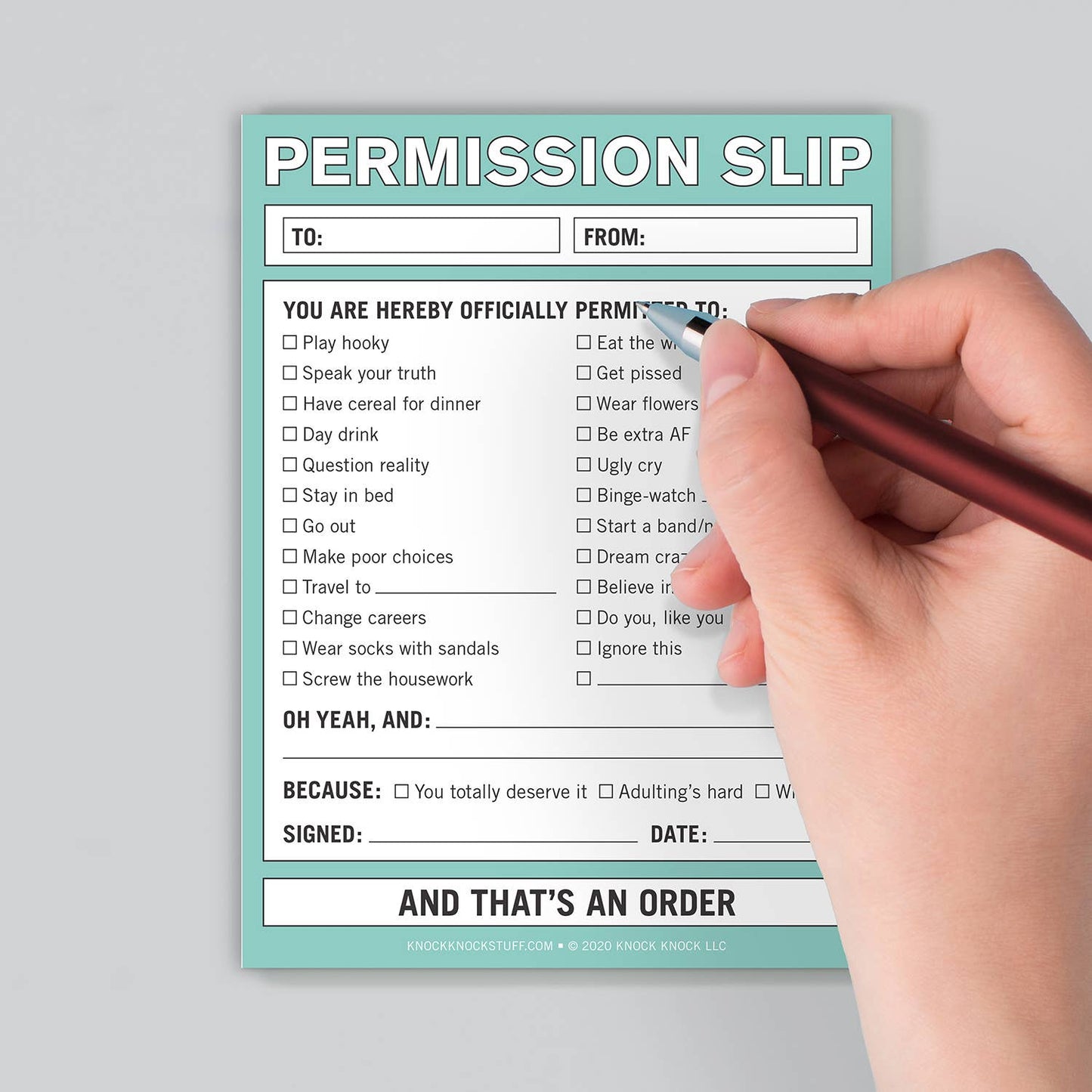 Nifty Notepad; Permission Slip (Green, 50 Sheets)