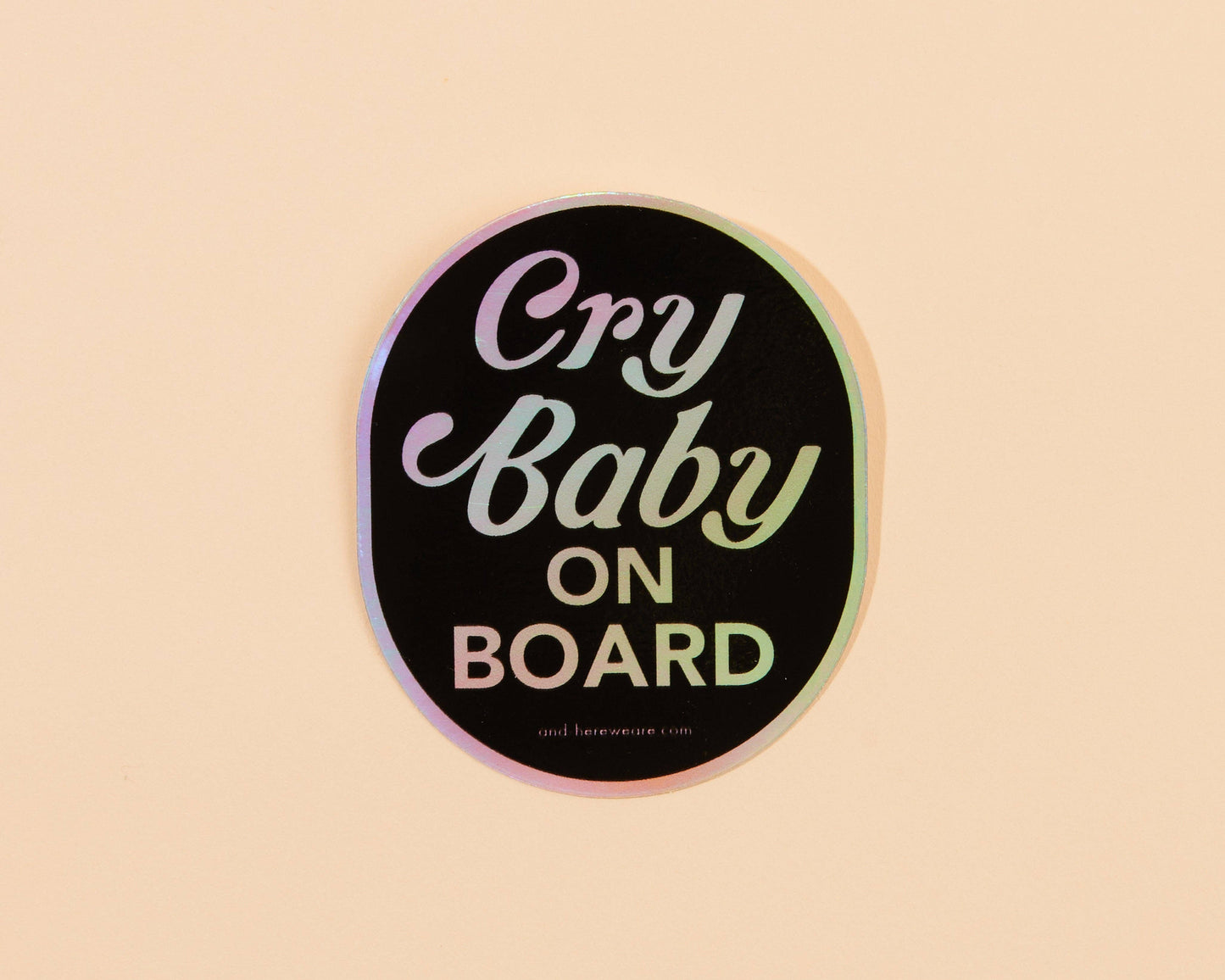 Vinyl Sticker; Cry Baby on Board (Holographic)