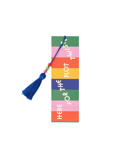 Bookmark; HERE FOR THE PLOT TWIST! By Ban.dō (Rainbow with Tassel)