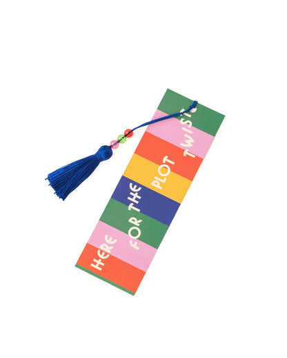 Bookmark; HERE FOR THE PLOT TWIST! By Ban.dō (Rainbow with Tassel)