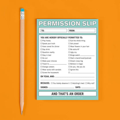 Nifty Notepad; Permission Slip (Green, 50 Sheets)