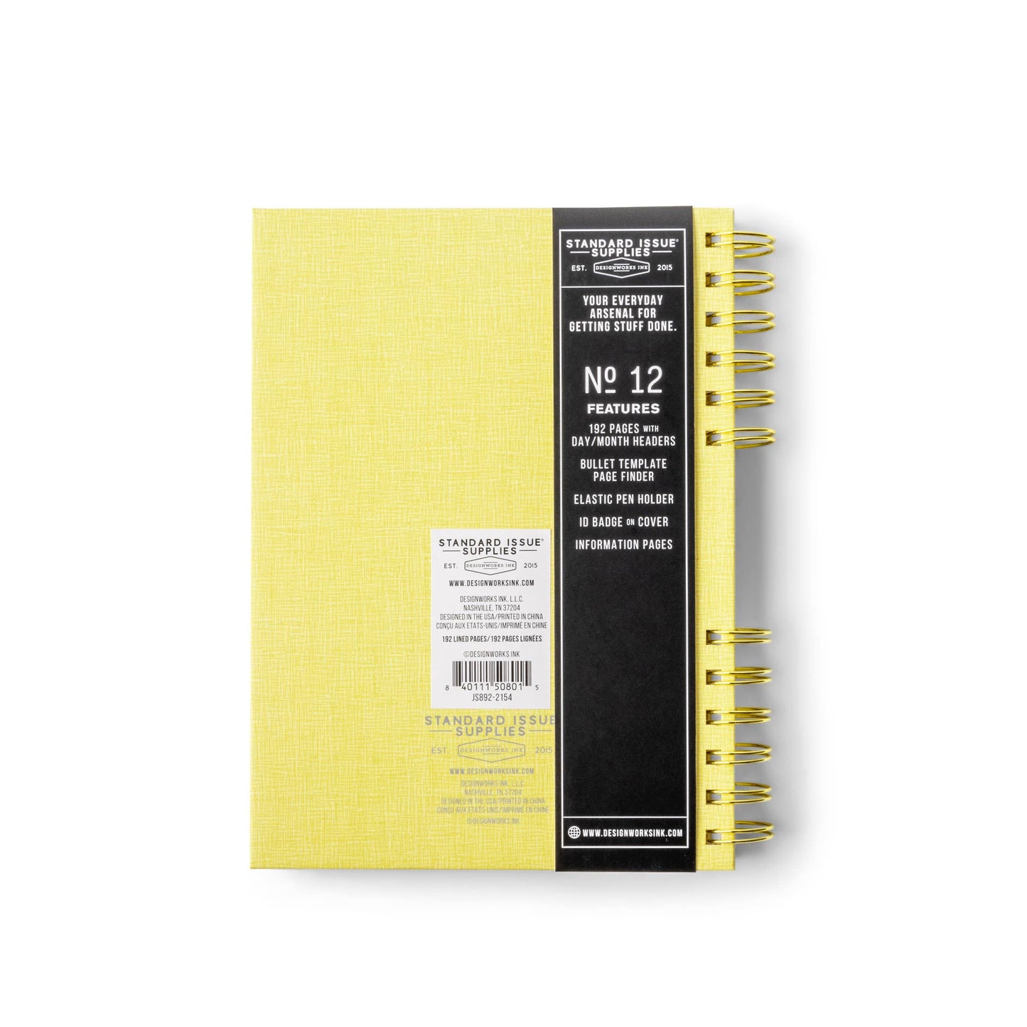 Spiral Notebook; Standard Issue No. 12 (Yellow Ochre)