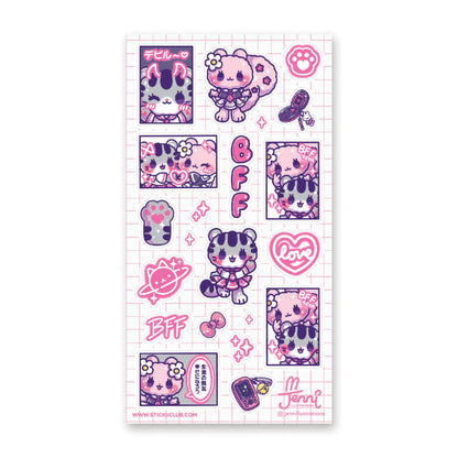 Stickii Sticker Sheet; Kawaii Besties