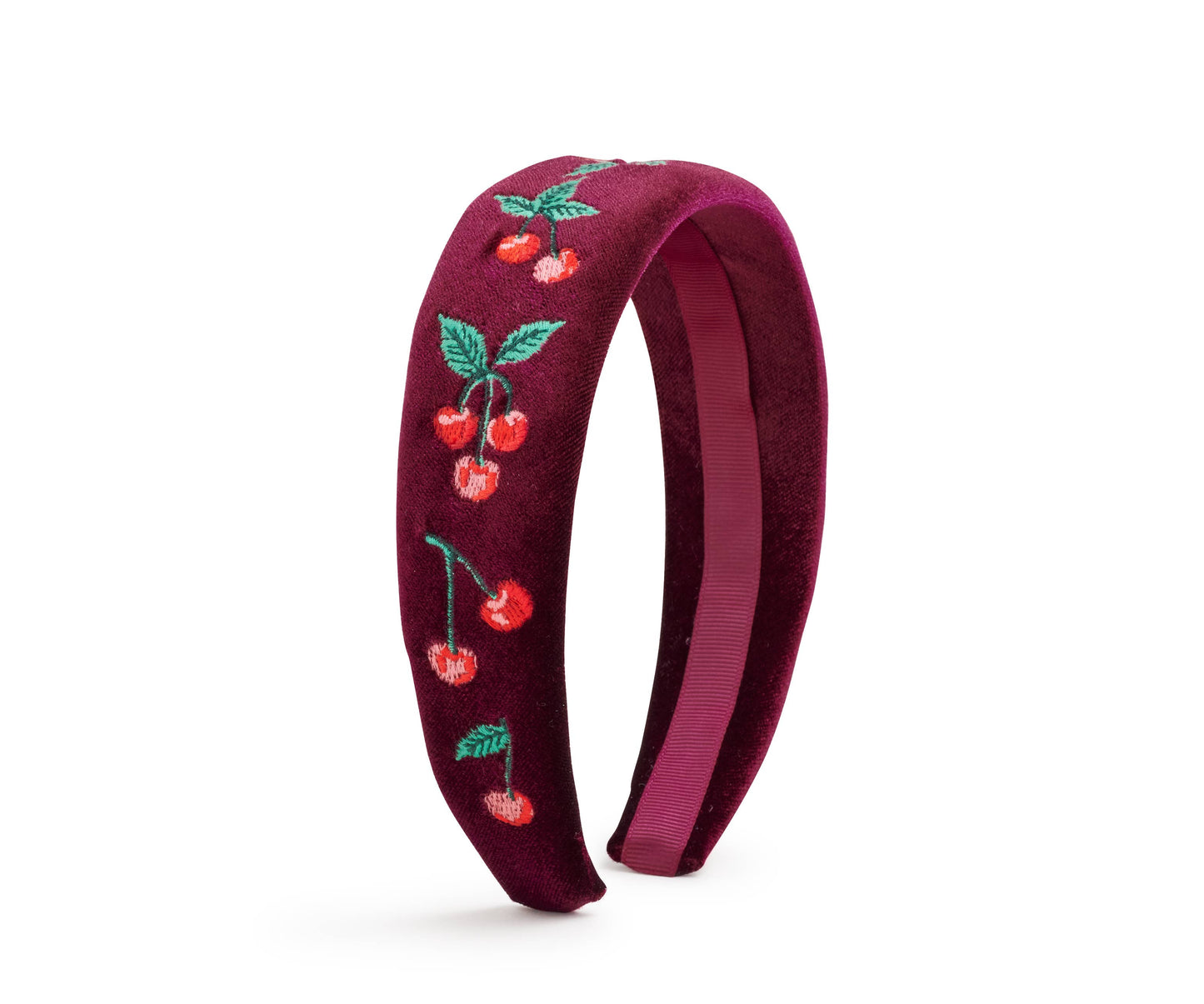 Rifle Paper Co. Padded Headband; Cherries (Embroidered)