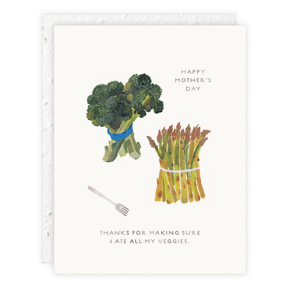 Seedlings Mother's Day Card; Eat Your Veggies (Plantable Envelope)
