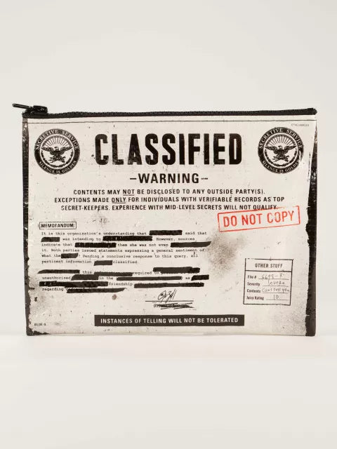 Zipper Pouch; Classified