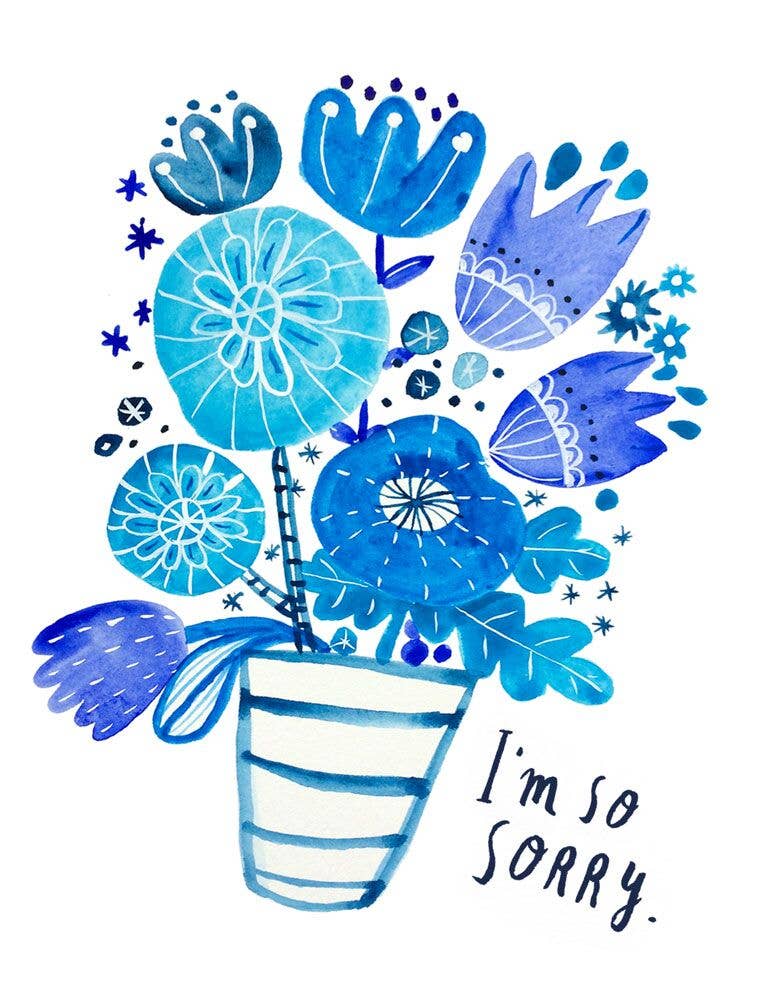 Sympathy Card; Blue Bouquet