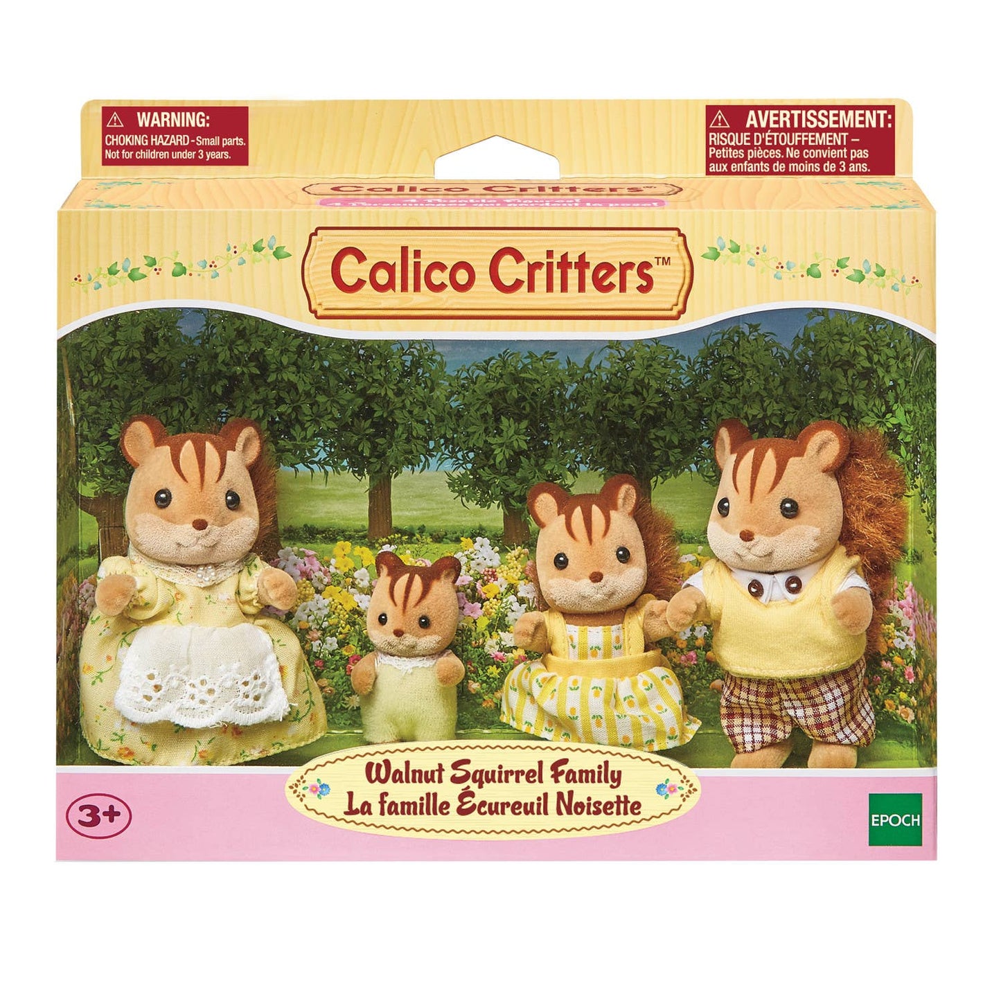 Calico Critters; Walnut Squirrel Family (Set of 4, Collectible)