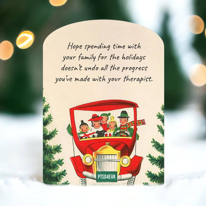 Christmas Card; Hope Spending Time With Family (Holiday Irreverent Card)