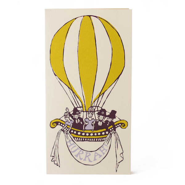 Long Greeting Card; Hot Air Balloon Hurrah!