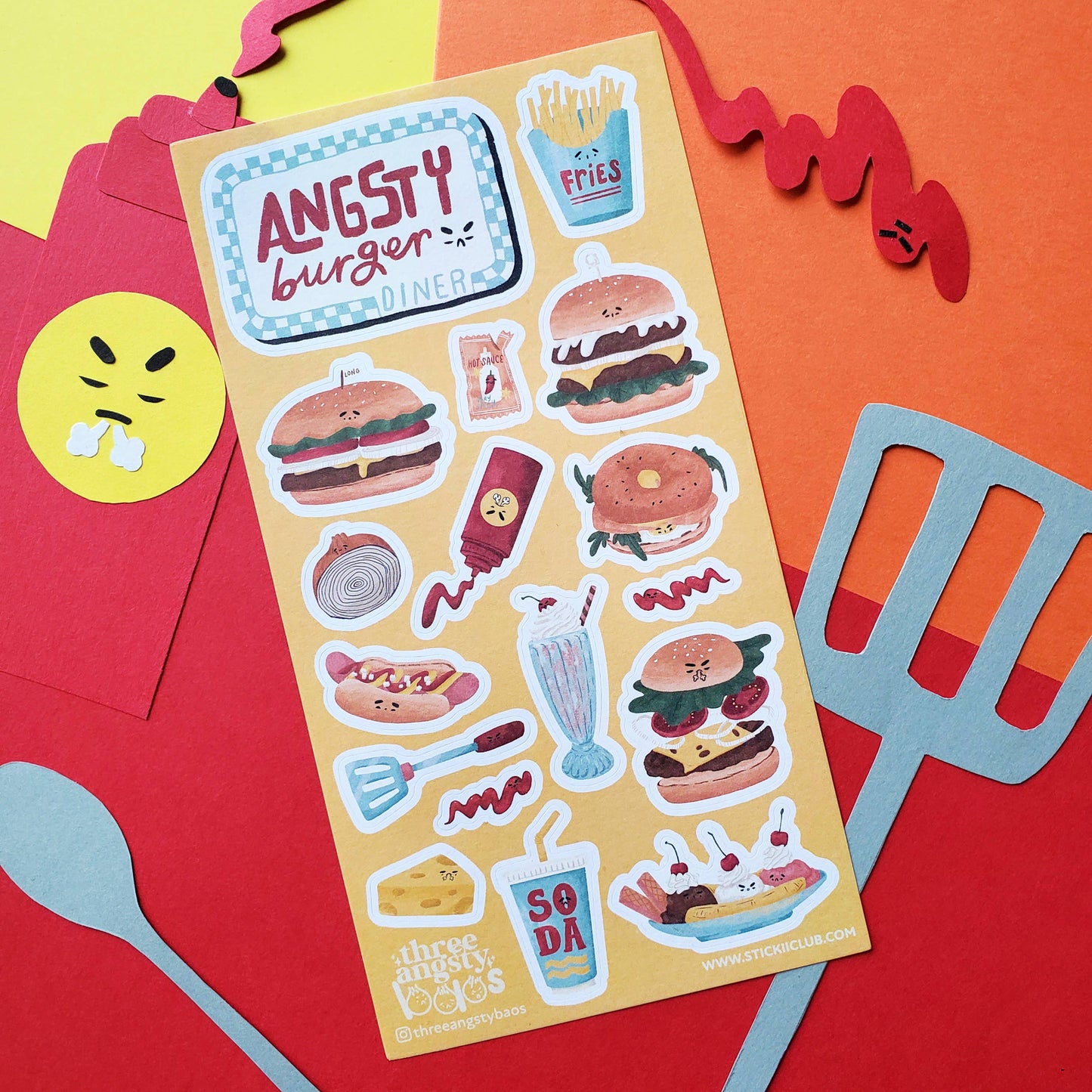 Stickii Sticker Sheet; The Angsty Diner