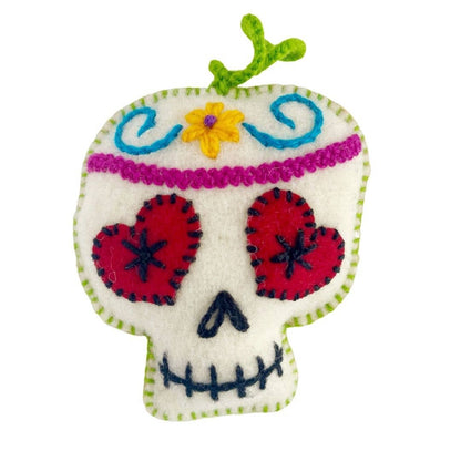 Embroidered Ornaments; Sugar Skull (Handmade)