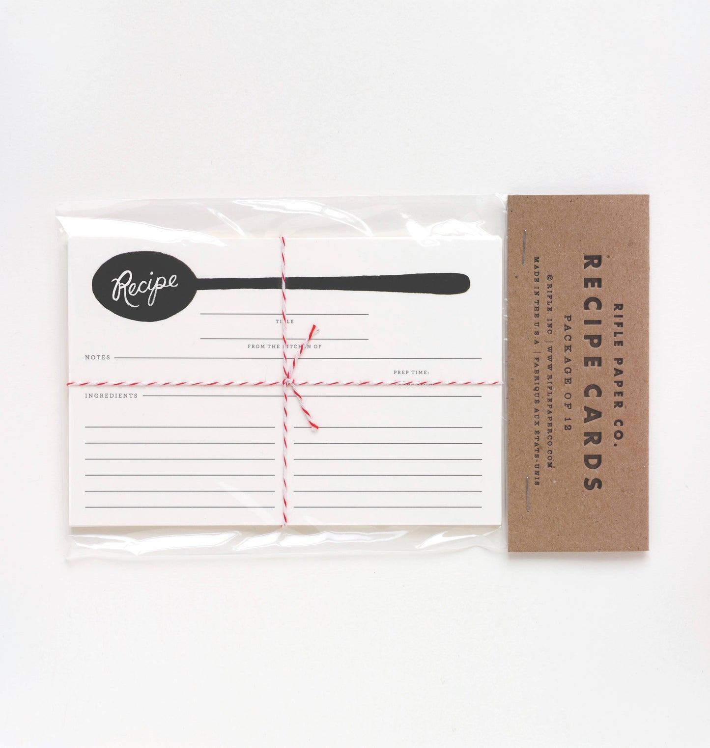 Rifle Paper Co. Recipe Card Set; Charcoal Spoon (Set of 12)