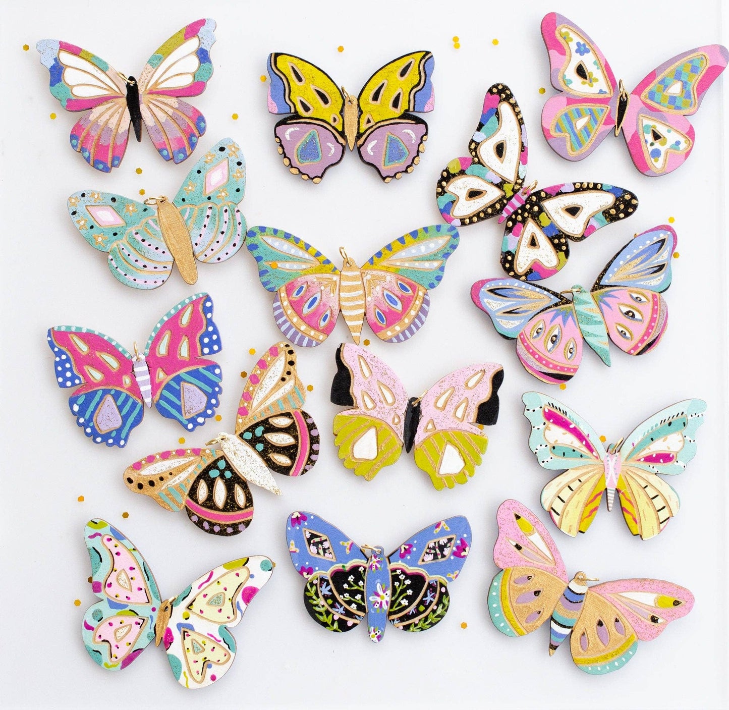 DIY Ornament Kit; Butterflies (5 Butterflies + 8 Paint Colors) By Jill Makes