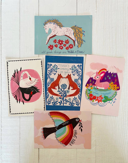 Postcard Set; Beautiful Creatures (10 postcards) By Dream Folk Studio