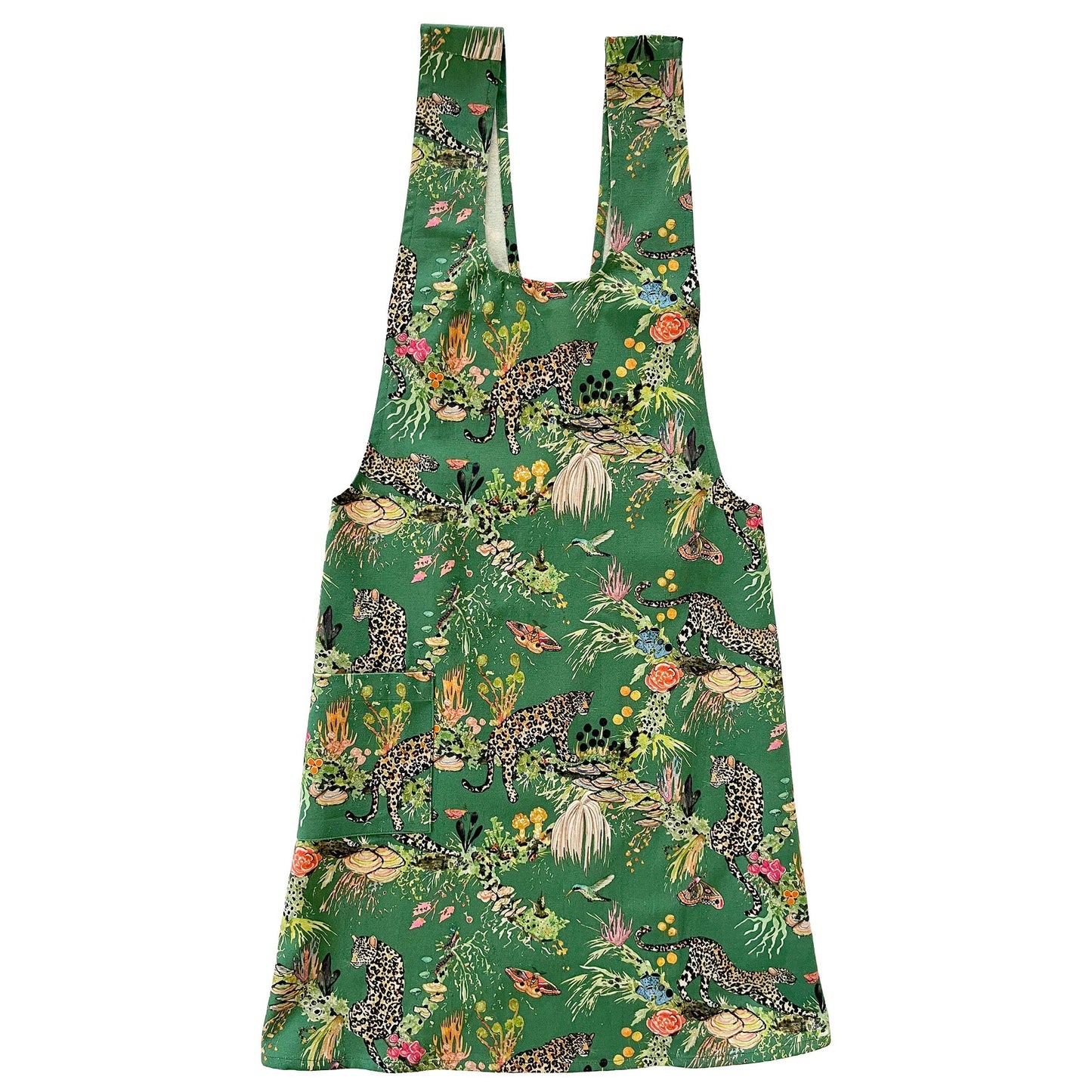 Pinafore Apron; Felidae Tree / Leopard Print