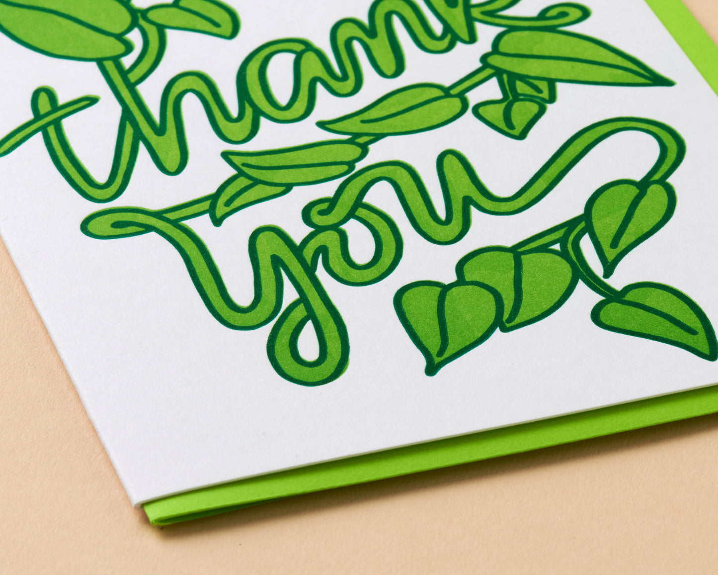 Thank You Card; Vining Plant (Letterpress)