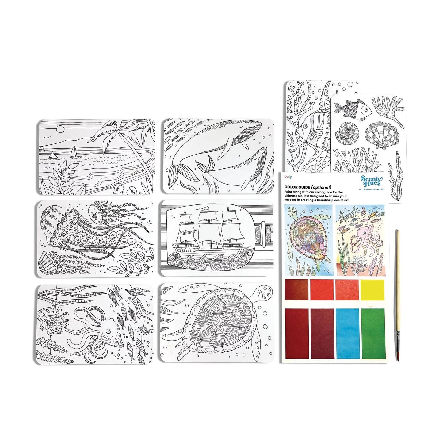 Ooly Watercolor Kit; Scenic Hues, Ocean Paradise