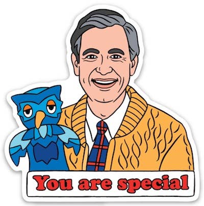 Vinyl Sticker; Mister Rogers (Die Cut)