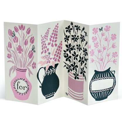 Concertina Greeting Card; Say It With Flowers