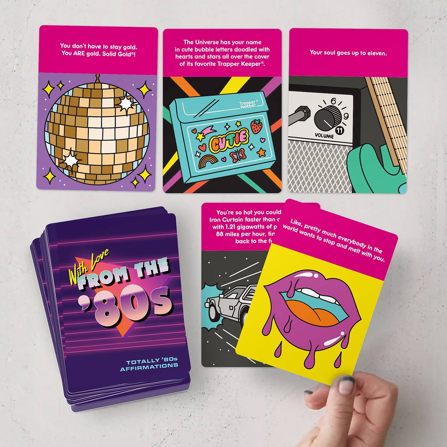 Affirmation Cards Deck; Totally 80's (50+ Cards)