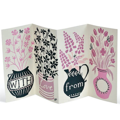 Concertina Greeting Card; Say It With Flowers