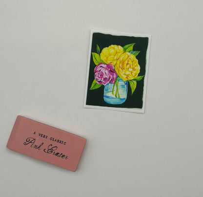 Vinyl Sticker; Flowers in a Vase - Made By Shellie