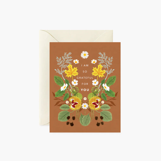 Greeting Card; Grateful For You By Botanica Paper Co.