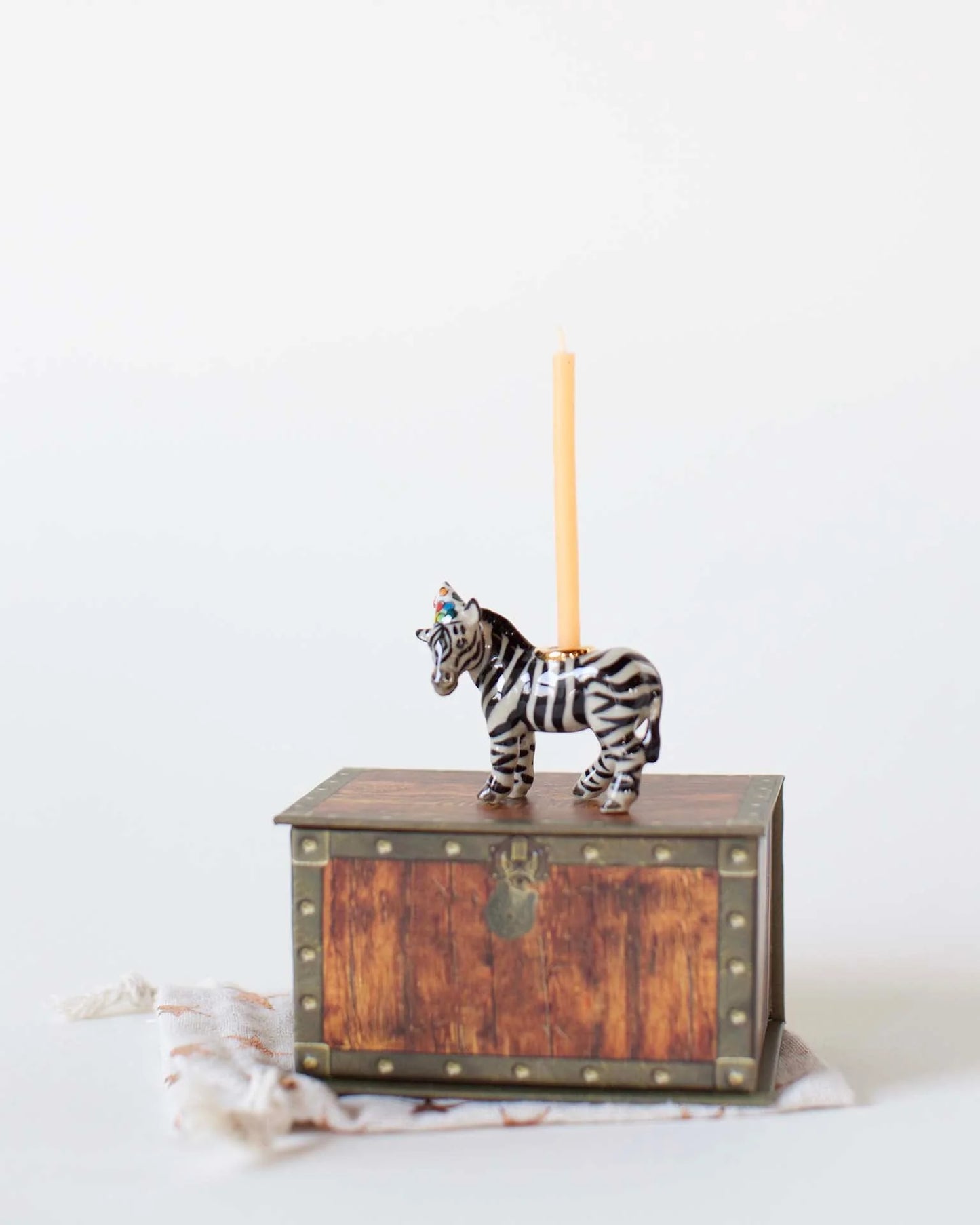 Camp Hollow Cake Topper; Zebra (Hand-Painted Porcelain)