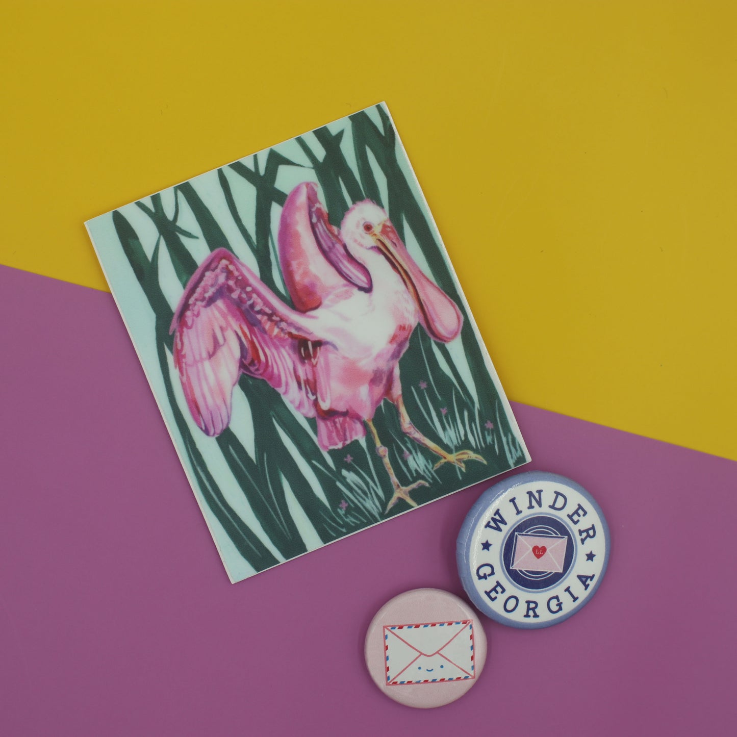 Vinyl Sticker; Pink Pelican - Made By Shellie