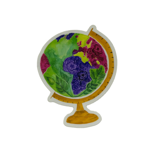 Vinyl Sticker; Purple Africa Globe - Made By Shellie