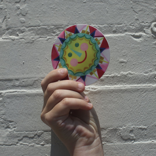 Vinyl Sticker; Yellow Sun - Made By Shellie