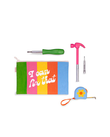 Tool Bag; I CAN FIX THAT! By Ban.dō (Rainbow Canvas Pouch)