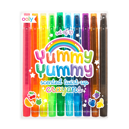 Ooly Scented Twist Up Crayons; Yummy Yummy (Set of 10 different Scents and Colors)