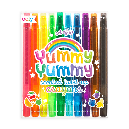 Ooly Scented Twist Up Crayons; Yummy Yummy (Set of 10 different Scents and Colors)