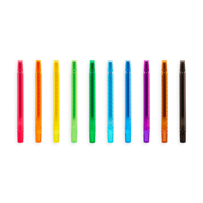 Ooly Scented Twist Up Crayons; Yummy Yummy (Set of 10 different Scents and Colors)