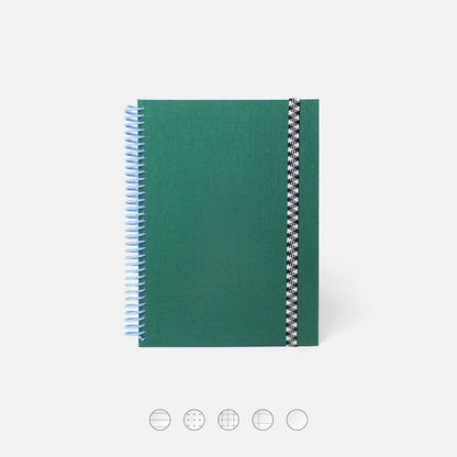 Canvas Spiral Notebook; Sapin Green (With Elastic Closure)