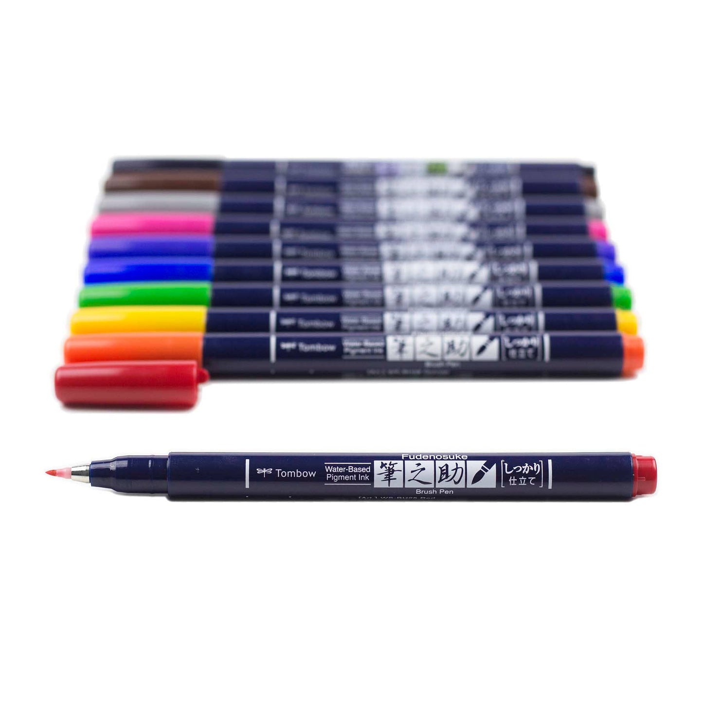 Tombow Fudenosuke Colors Calligraphy Brush Pens (10 Colors)