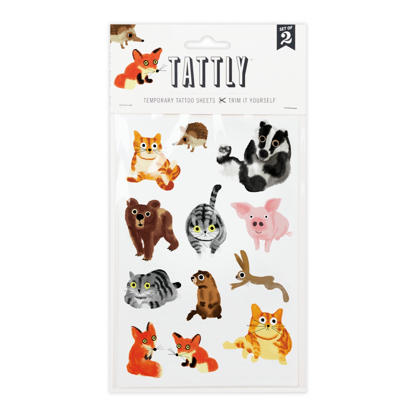 Temporary Tattoo Sheets; Furry Friends