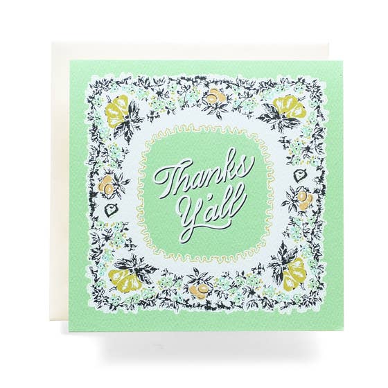 Thank You Card; Thanks Y'All! By Antiquaria