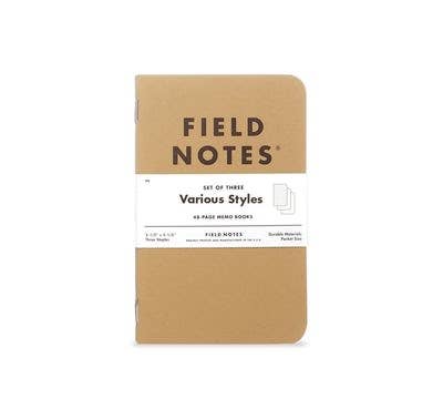 Field Notes; Original Kraft Memo Books (3-Packs: Mixed)
