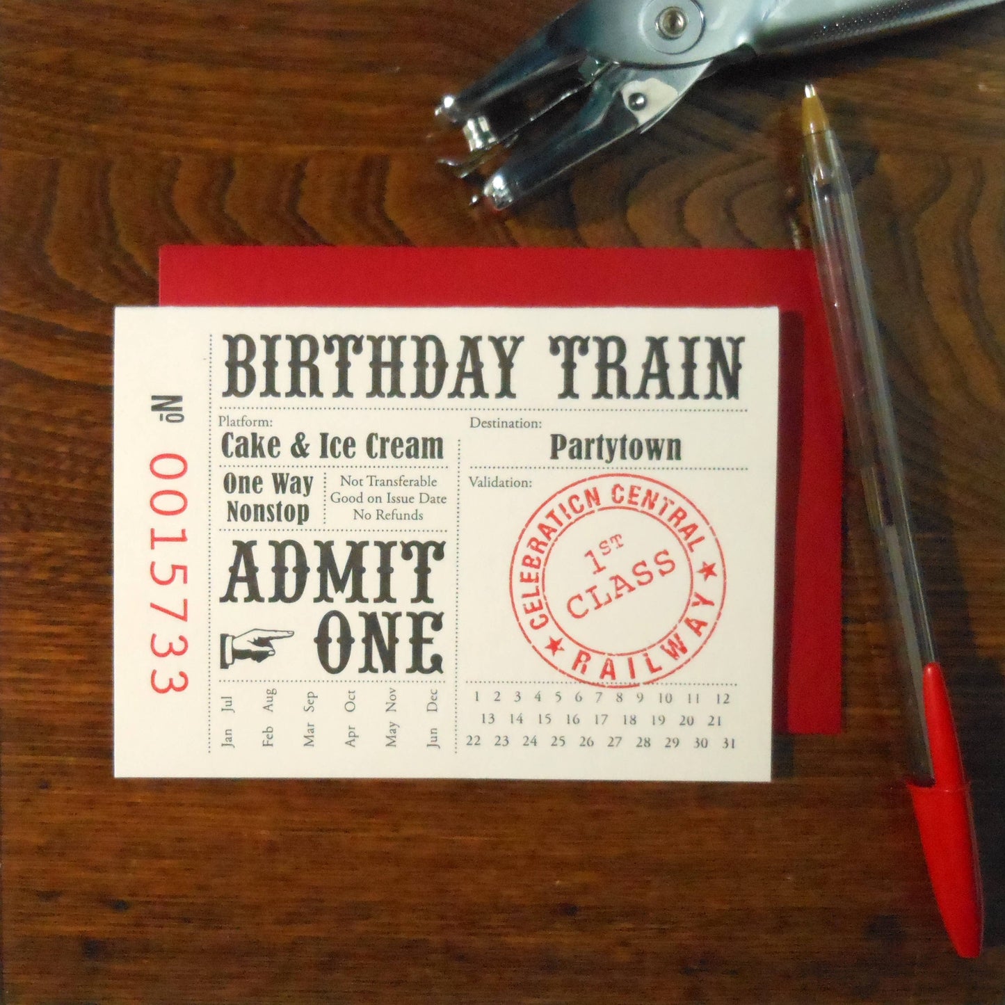 Birthday Card; Train Ticket