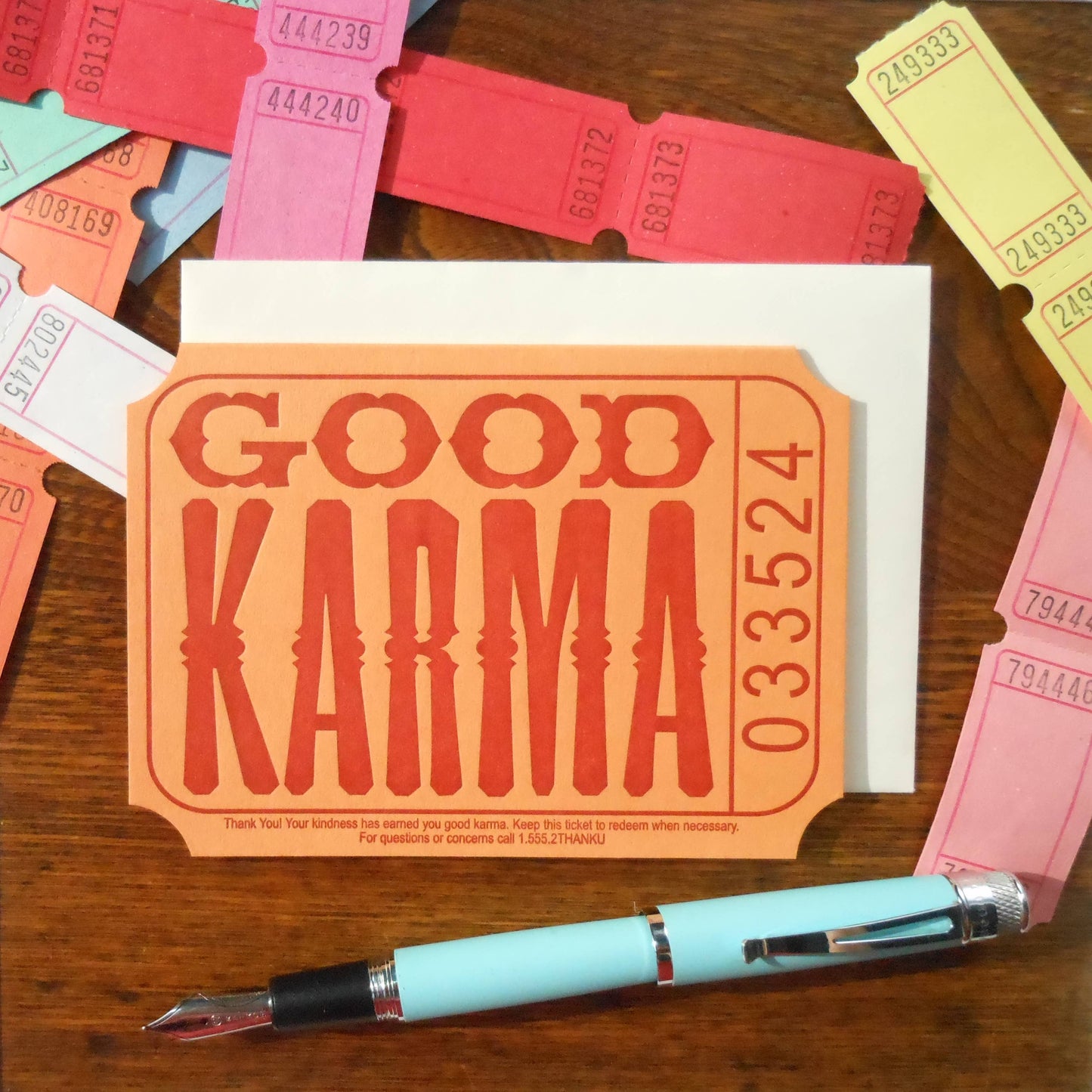 Good Karma Ticket Thank You Card