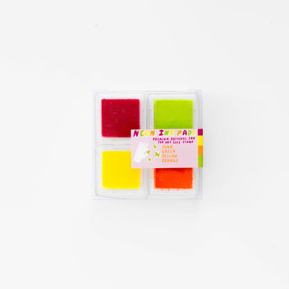 Chroma Ink Pad; Neon Pink, Orange, Green, & Yellow