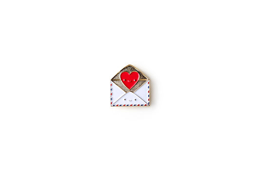 Enamel Pin; Send Love Snail Mail (Envelope with Heart)