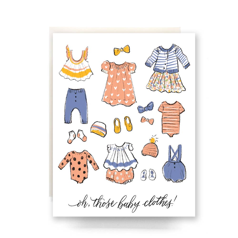 Baby Card; Oh Those Baby Clothes! By Antiquaria