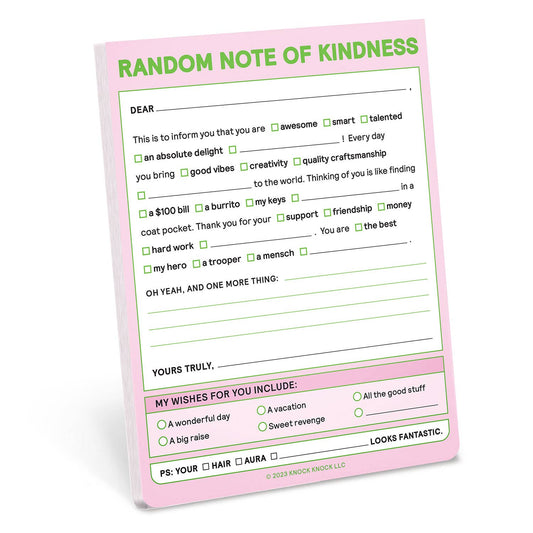 Nifty Notepad; Random Note of Kindness (Pastel Version)