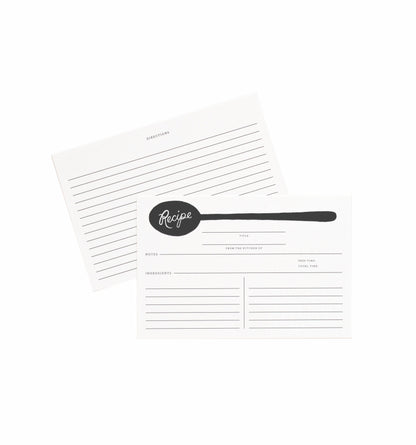 Rifle Paper Co. Recipe Card Set; Charcoal Spoon (Set of 12)